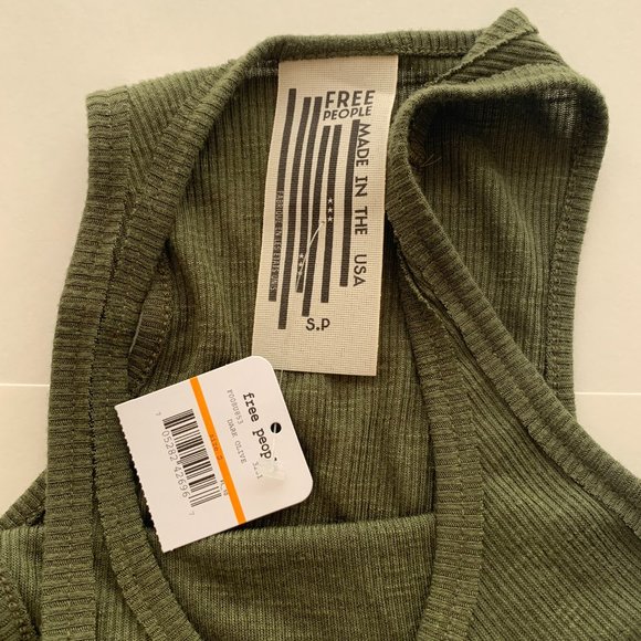 Free People Intimately Sleeveless Basic Ribbed Tank Top Green - Picture 4 of 4